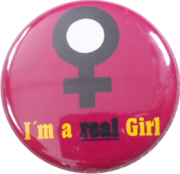 I am a real girl button